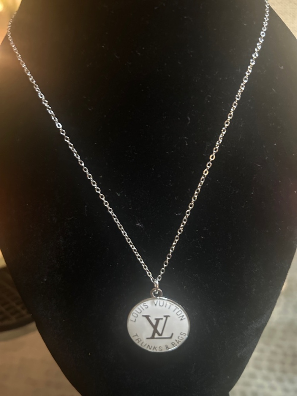 Silver Logo Pendant Necklace - Silver Tone